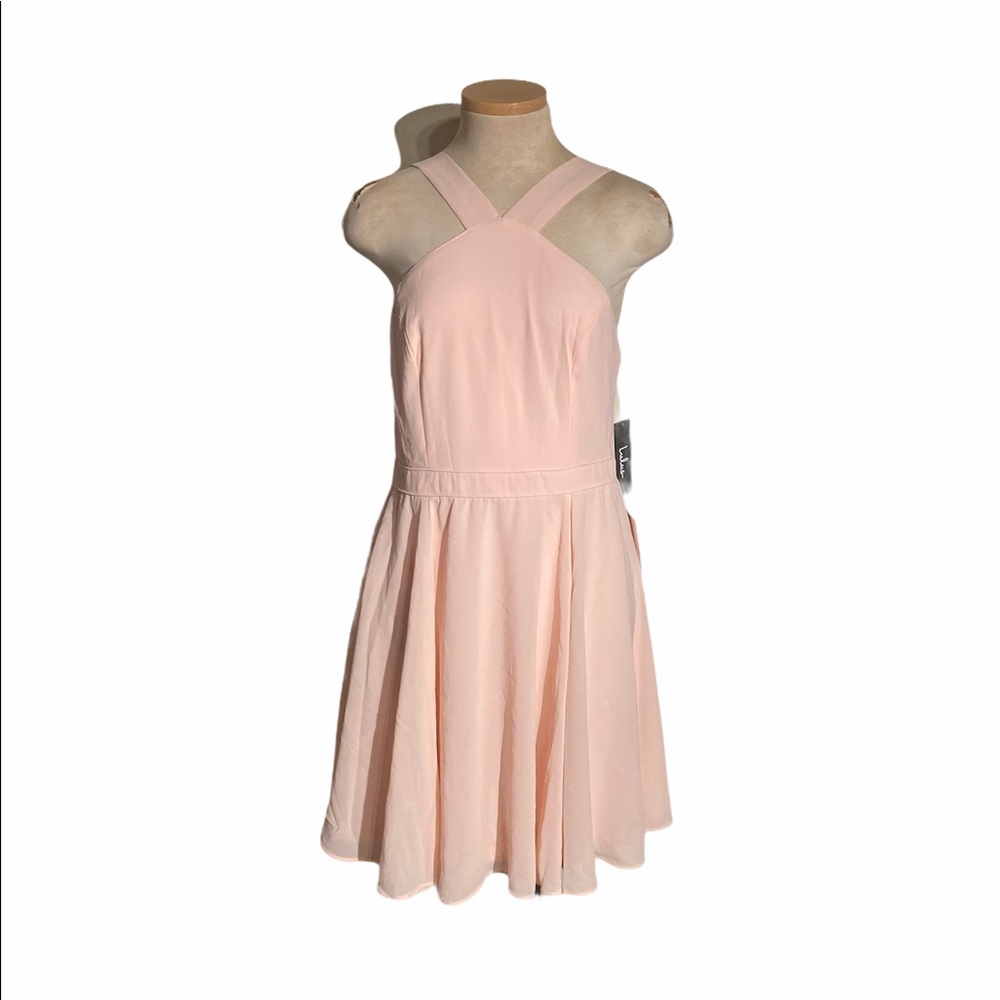 Lulu's Pink Blush Chiffon Dress Size L NWT